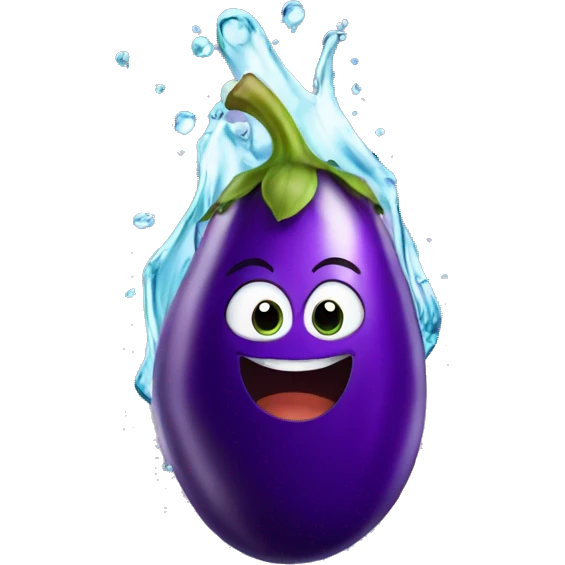 eggplant water splash emoji