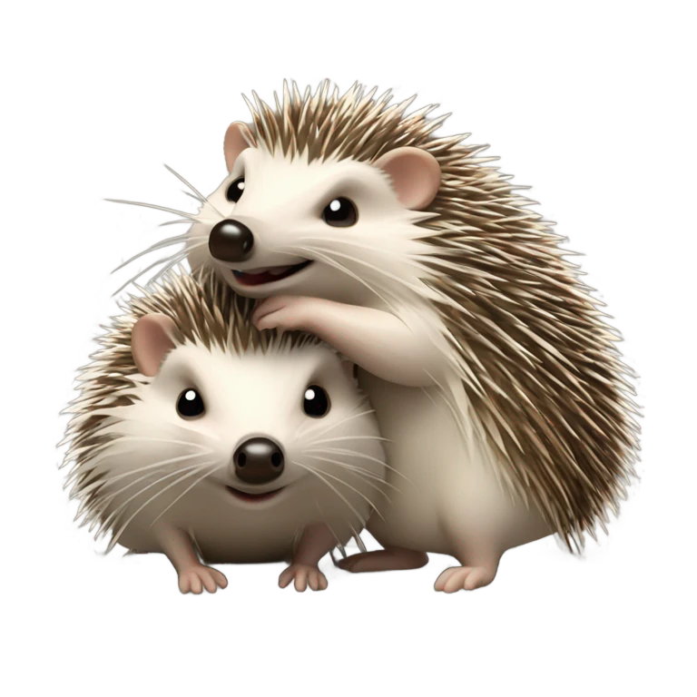 Two hedgehog in love emoji