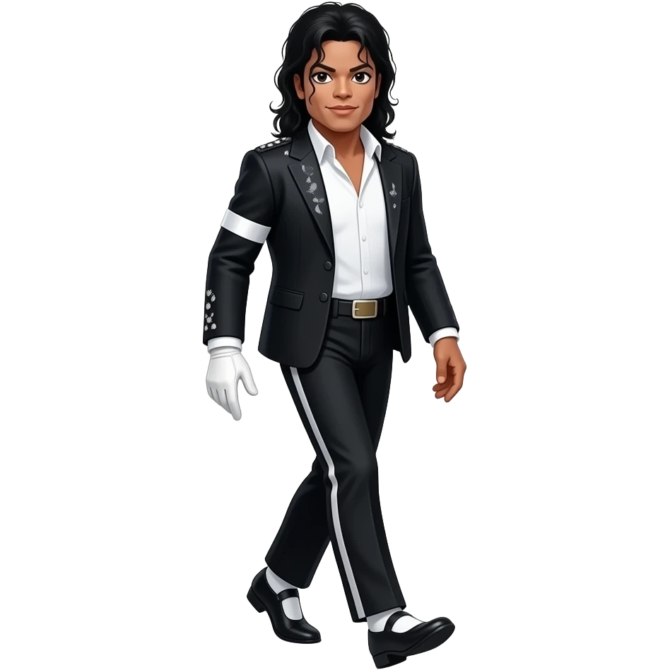 Micheal Jackson wearing one white glove and doing moonwalk emoji