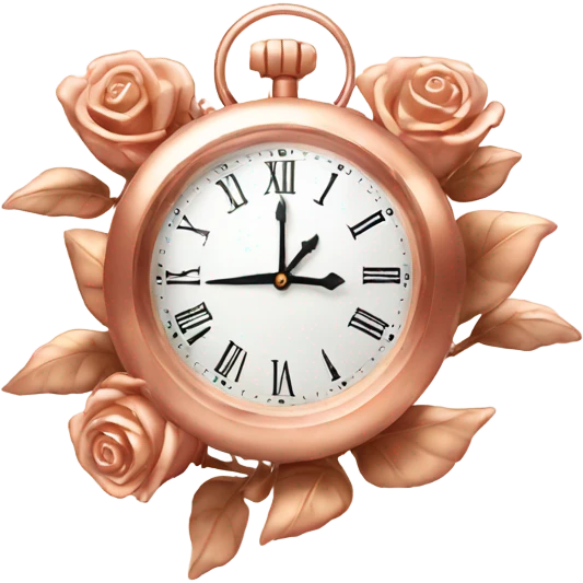 Rose gold new year clock  emoji