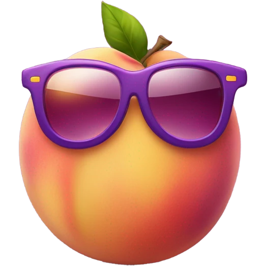 Peach with purple sunglasses  emoji