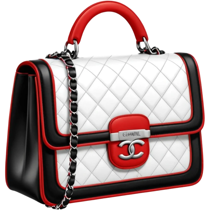 Ultra realistic Chanel bag, retro vintage comic book style emoji