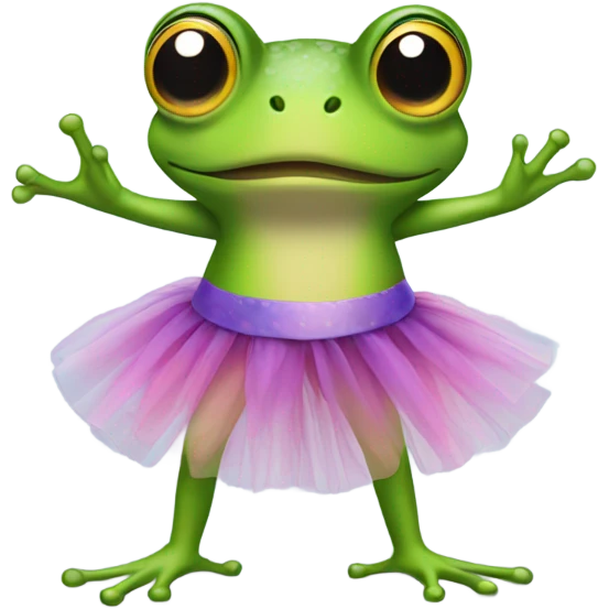 Frog in a tutu emoji