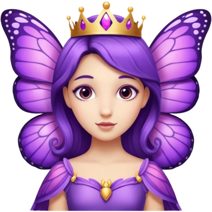 Purple princess with butterfly wings emoji