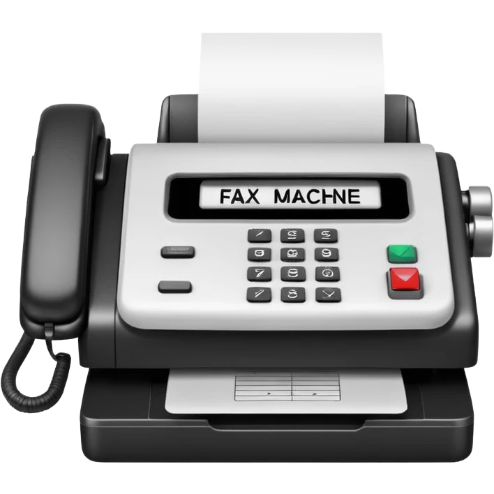 fax machine with cancellation sign over it  emoji