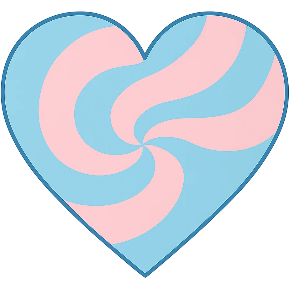 heart with a pastel blue and pink swirl, clean digital illustration emoji