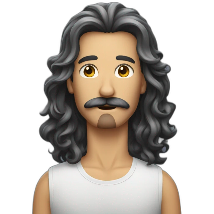 long hair man with mustache emoji
