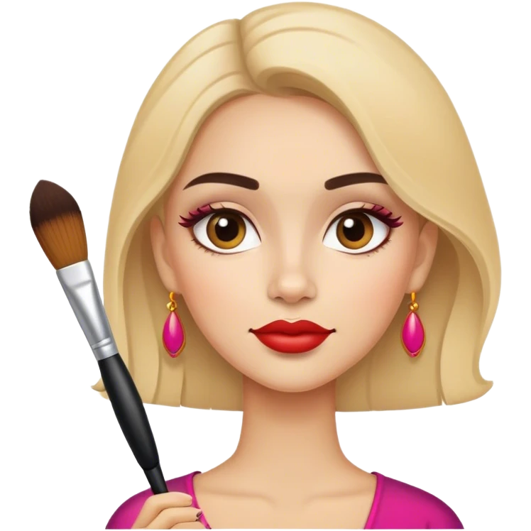 A makeup artist spanish girl with a makeup brush in her hand emoji