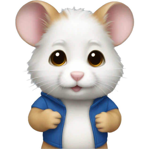 Hamster white skin eyes blue clothes black emoji