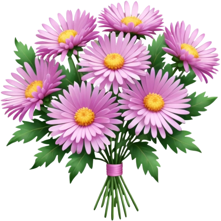 Pink bouquet of aster flowers emoji