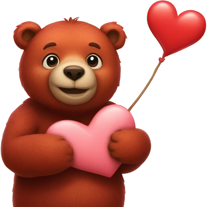 Red bear with heart emoji