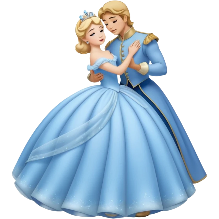 Fairy tale Cinderella, the prince embraces Cinderella emoji