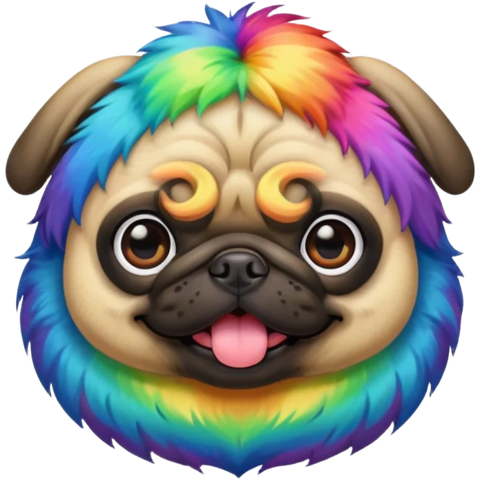 rainbow pug emoji