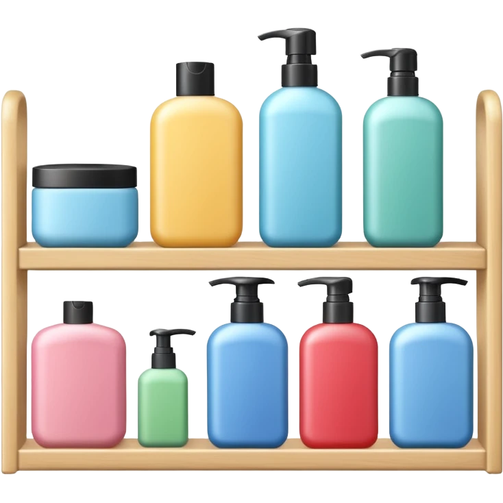 single row shampoo and stuff with Japan brand inside shelf emoji