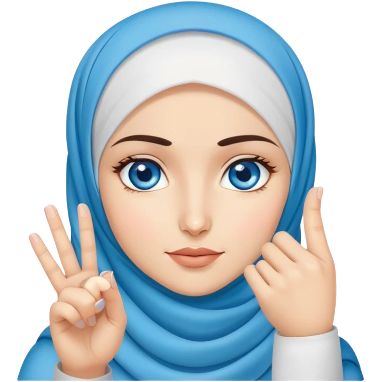 Turkish beautiful finish Konya girl blue eyes with hijab and says no with her finger  emoji
