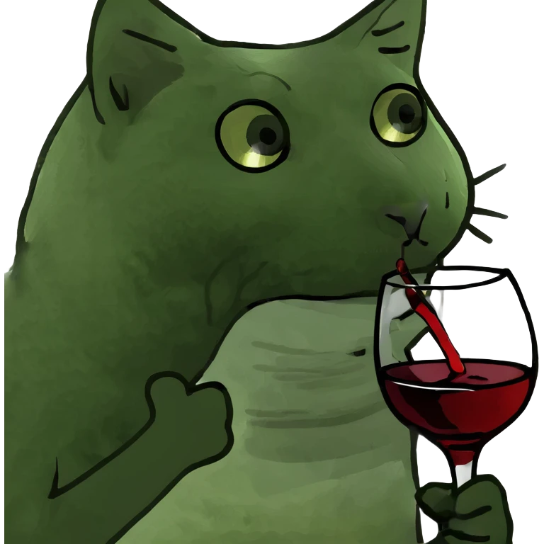 Cat Drinking wine emoji