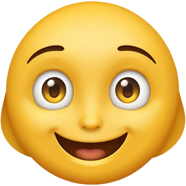 classic yellow emoji, but with realistic eyes and a realistic mouth emoji