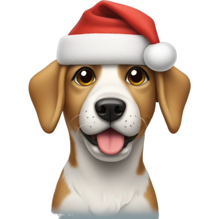 dog wearing santa hat and sweater emoji