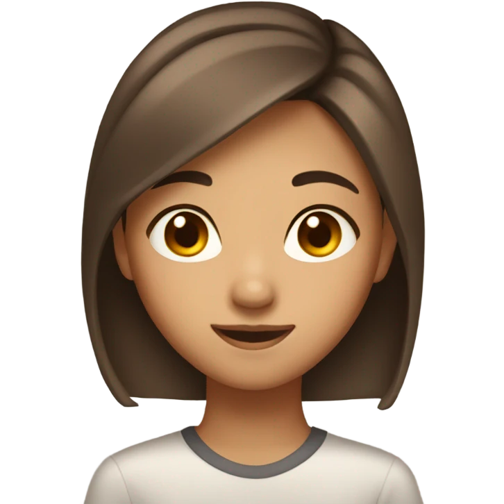 Asian girl with tanned skin and warm brown hair emoji