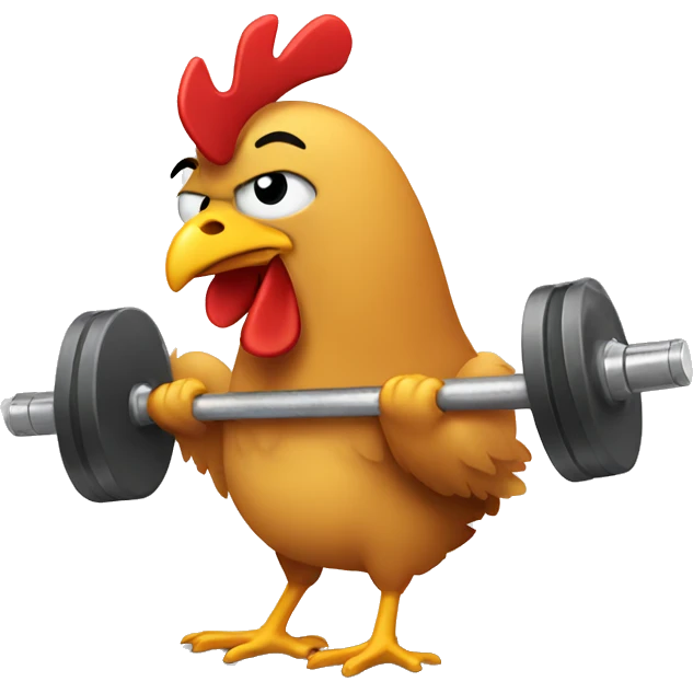 Chicken lifting weights  emoji