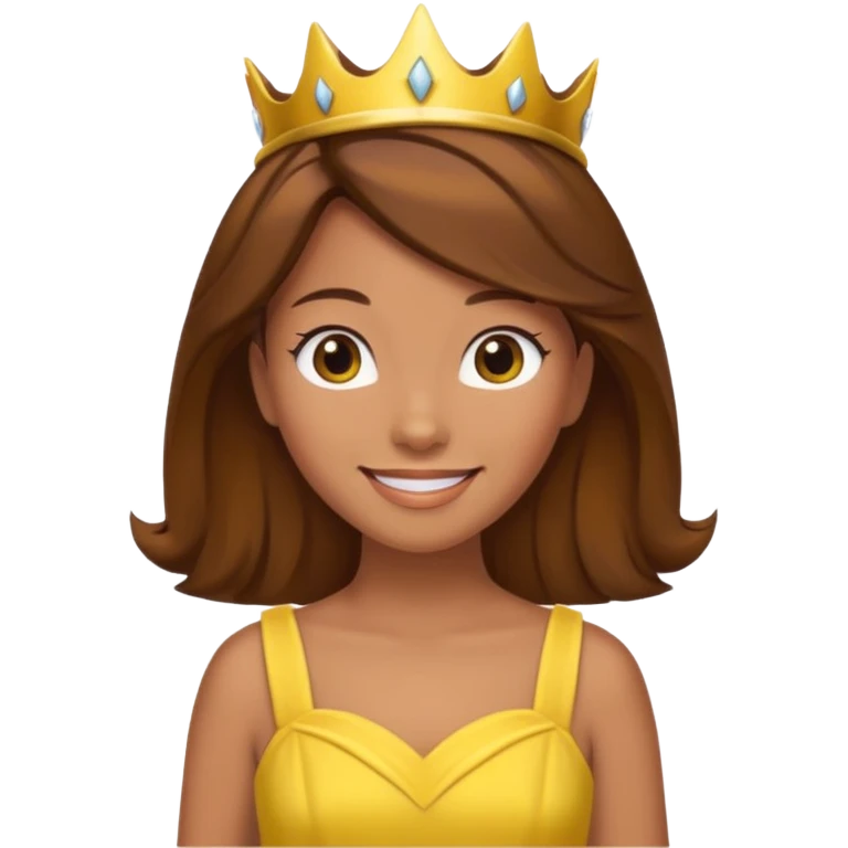 Princess daisy yelllow dress standing with brown hair emoji