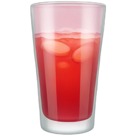 A translucent glass that containing a reddish beverage inside emoji