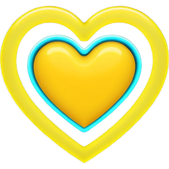yellow heart with a neon glow emoji
