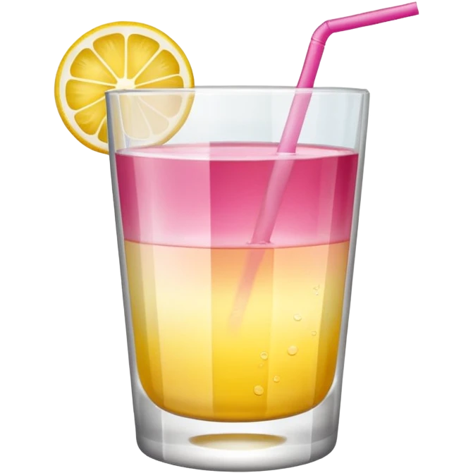 half pink half yellow color drink  emoji
