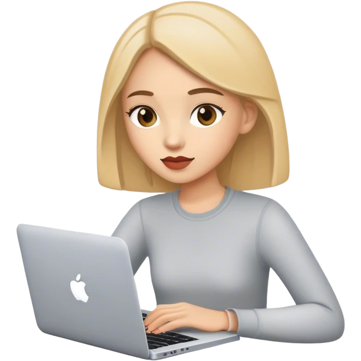smm girl with mac book emoji