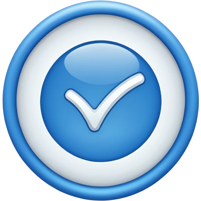 Emoji used in social media apps for verification white tick in blue design emoji