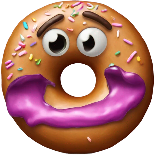 Scared donut man emoji