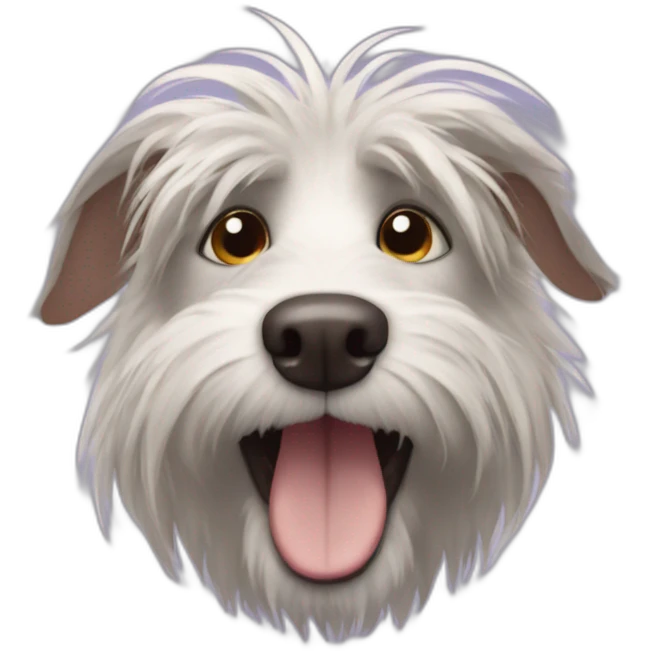 shaggy rat faced dog emoji
