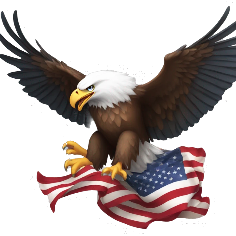 Eagle screaming american flag emoji