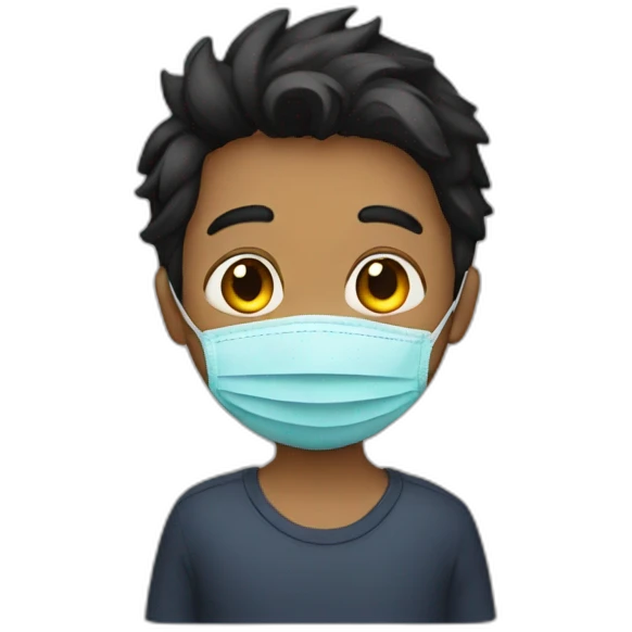 Boy with mask emoji