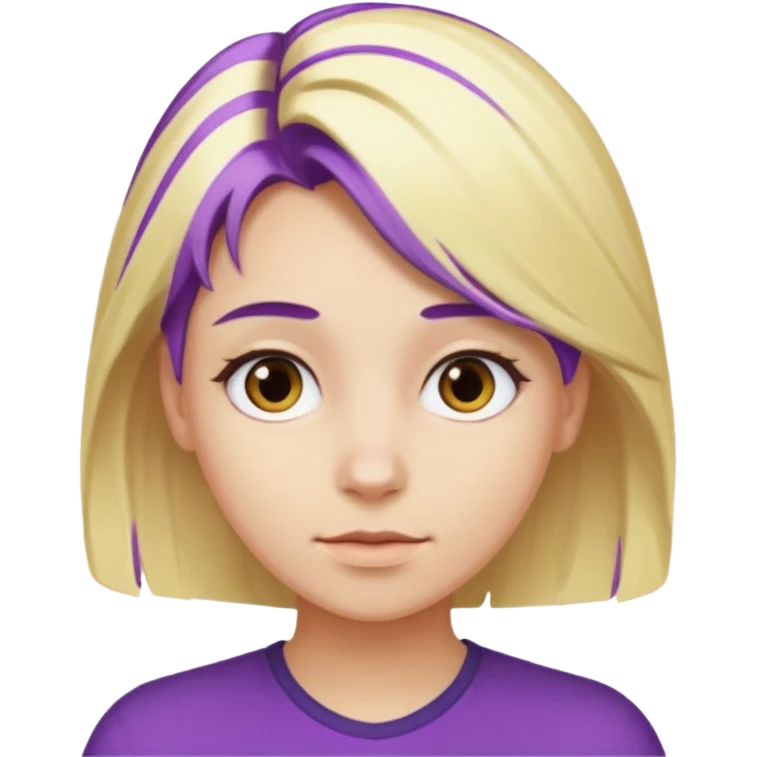Blond hair purple hair underneath  emoji
