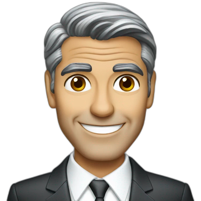george clooney cartoon wearing suit emoji
