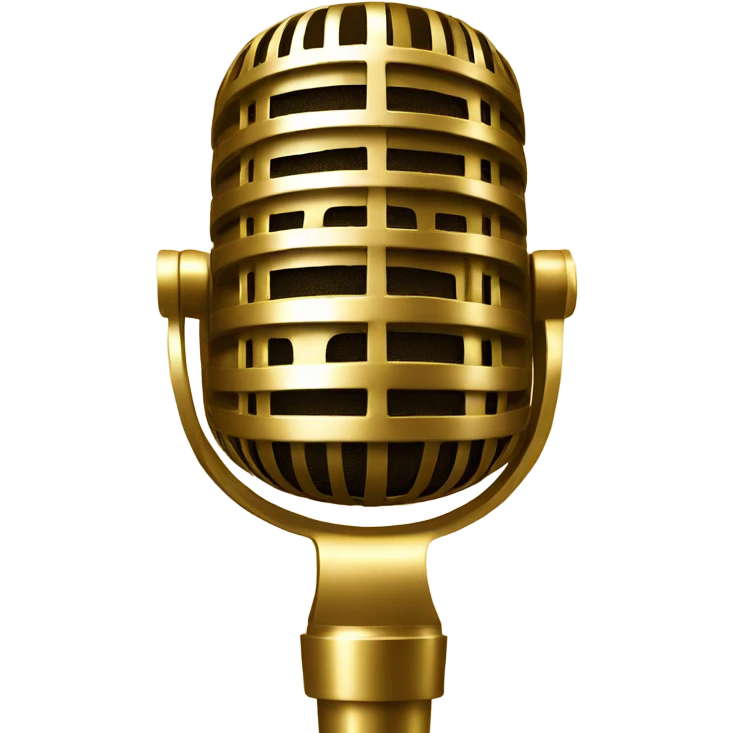 golden shiny podcast microphone emoji