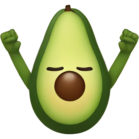 avocado with hands up emoji