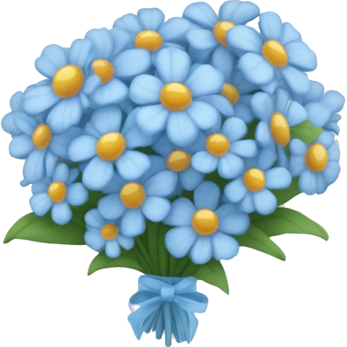 Soft blue flower bouquet  emoji
