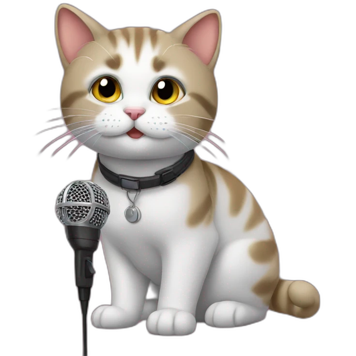 Cat with mic emoji