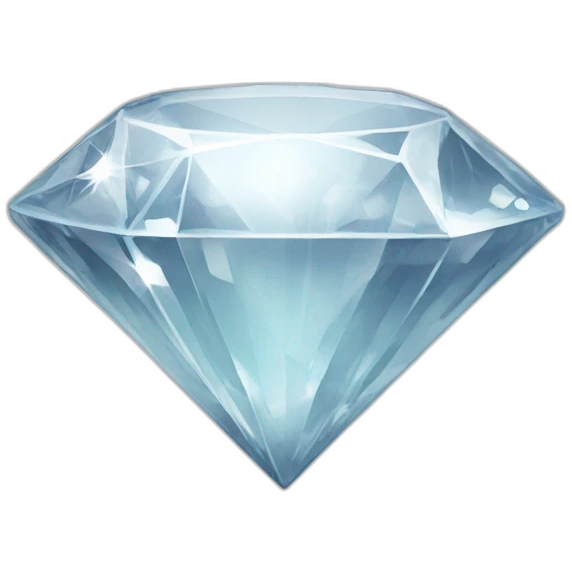 Diamond covered in transparent white liquid emoji