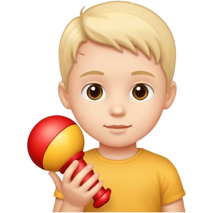 Child with toy emoji