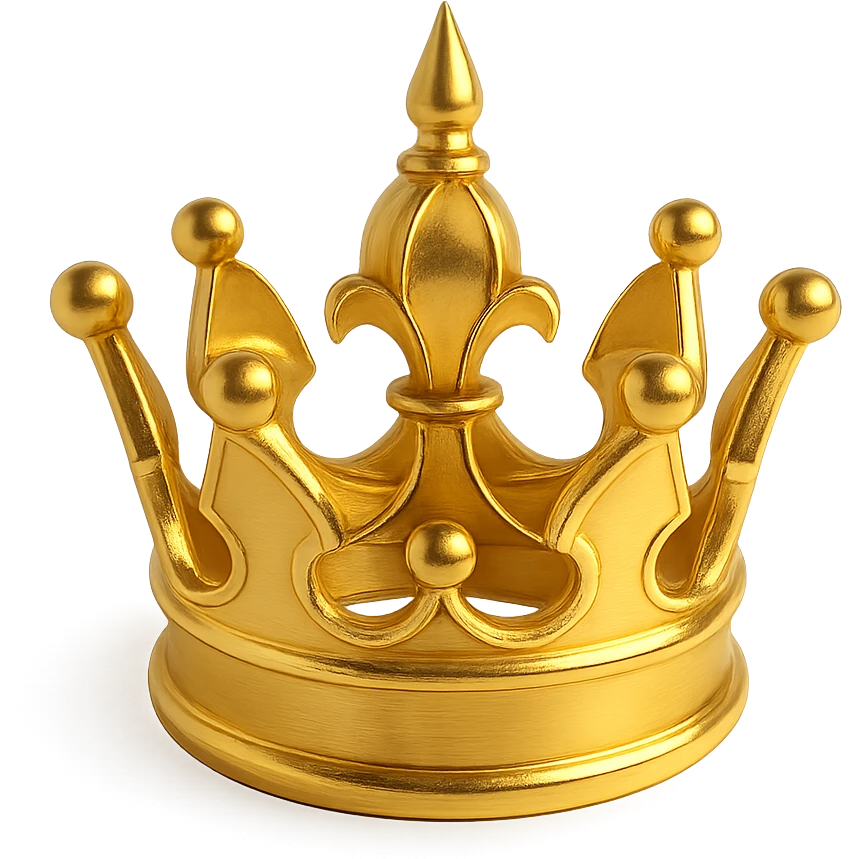 golden crown, detailed, shiny, elegant emoji
