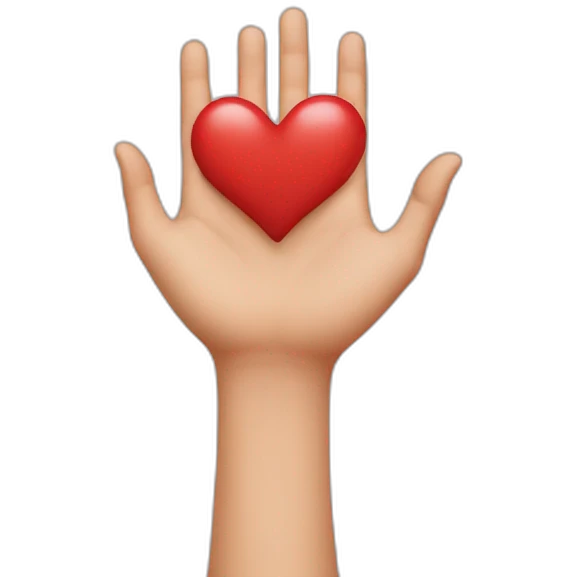 Hands created a heart emoji