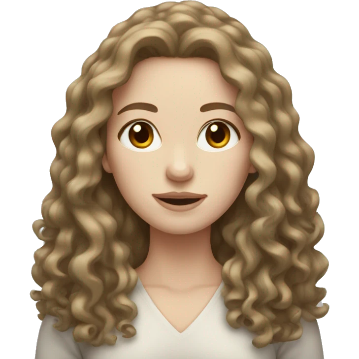 Woman with pale skin and long curly brown hair  emoji