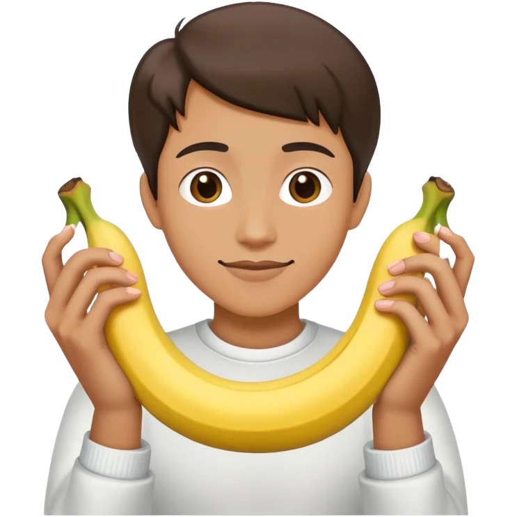 peeled banana with two hands forming a heart shape around it emoji