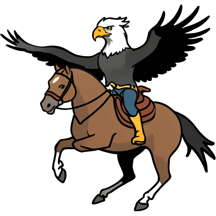 an eagle riding a stallion emoji