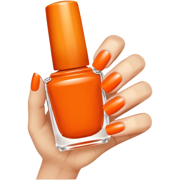 orange color nail polish emoji