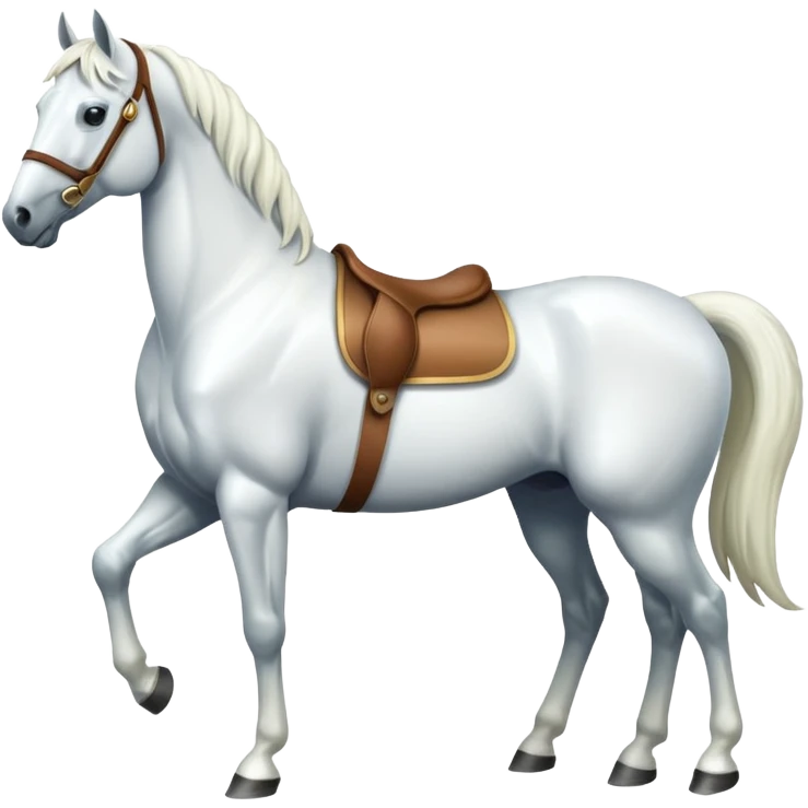 The white horse is realistic up close emoji