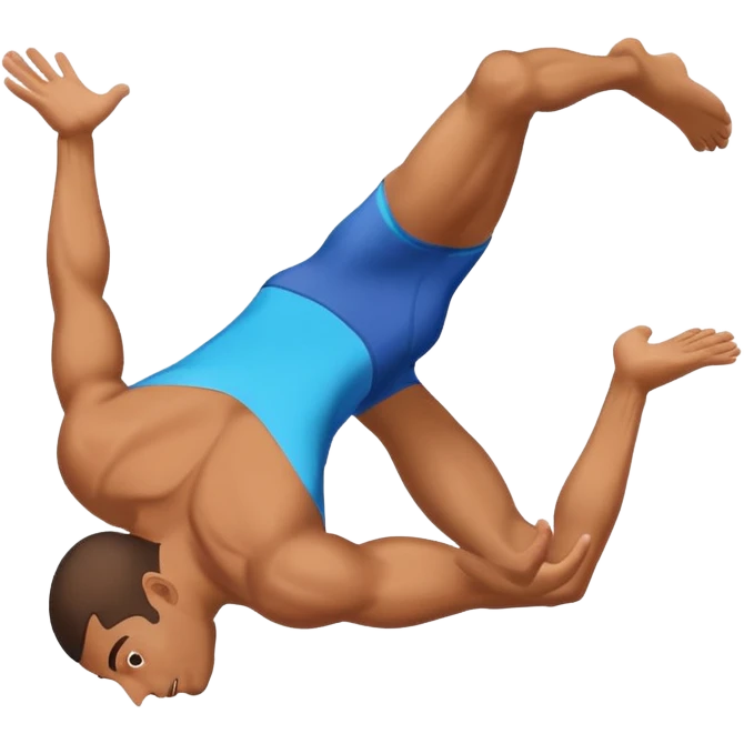 Gay man doing a back flip emoji